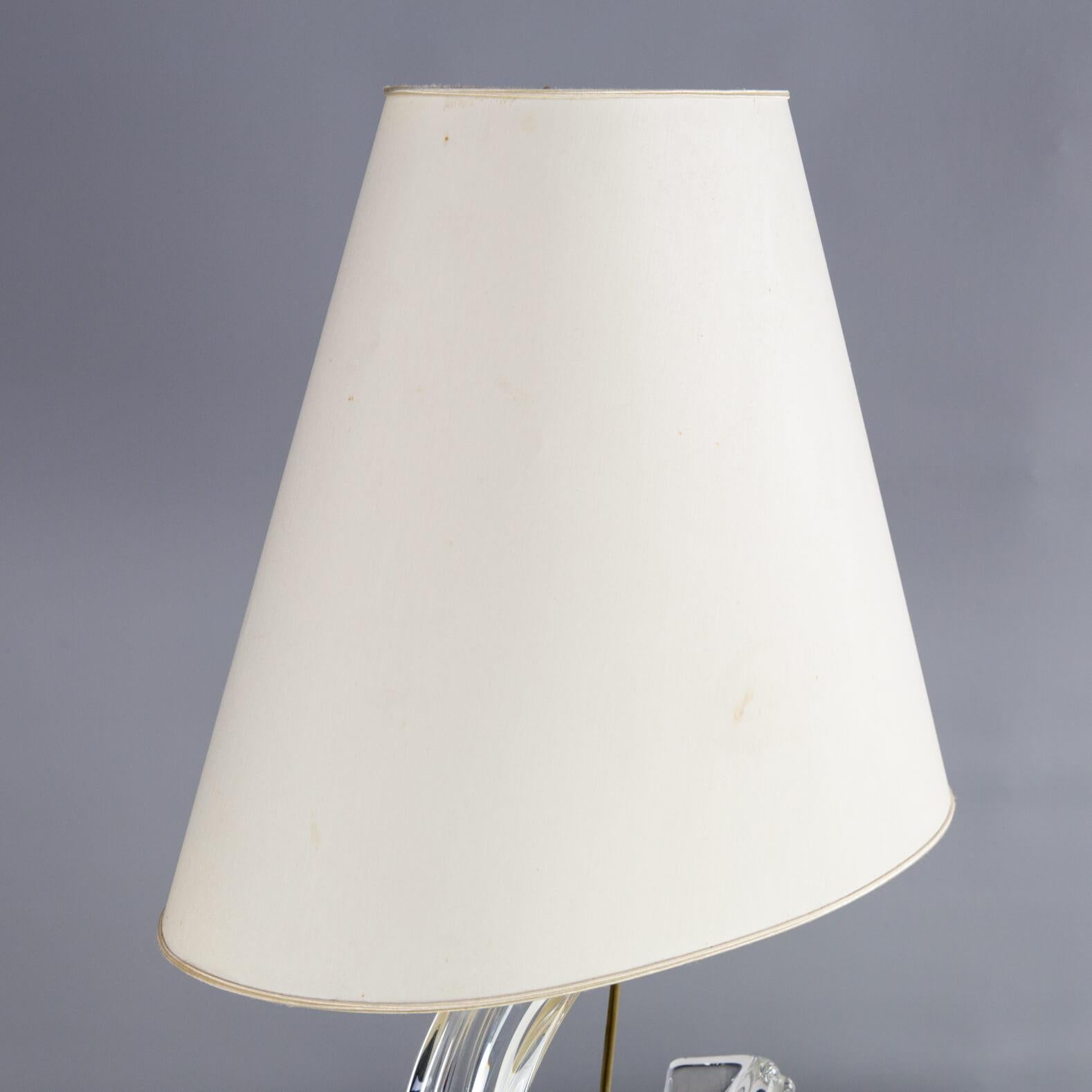 1960s Crystal art table lamp for Daum France For Sale 7