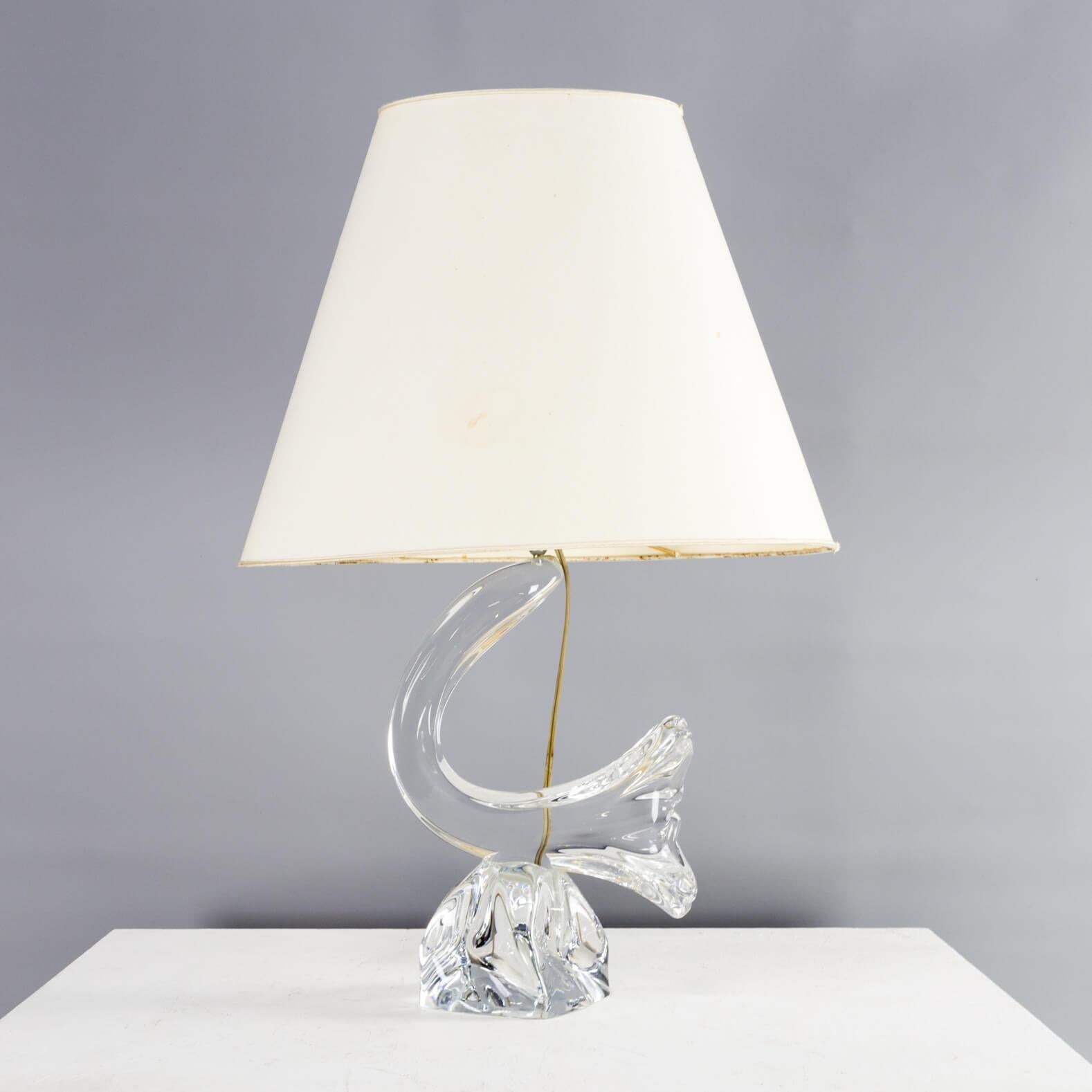 1960s Crystal art table lamp for Daum France For Sale 2