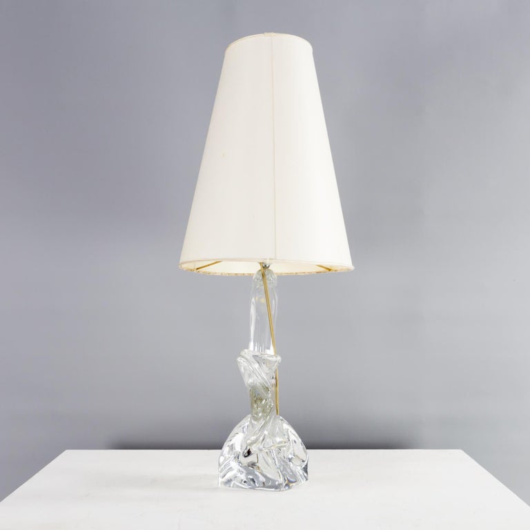 1960s Crystal Art Table Lamp For Daum, Fiona Crystal Table Lamp