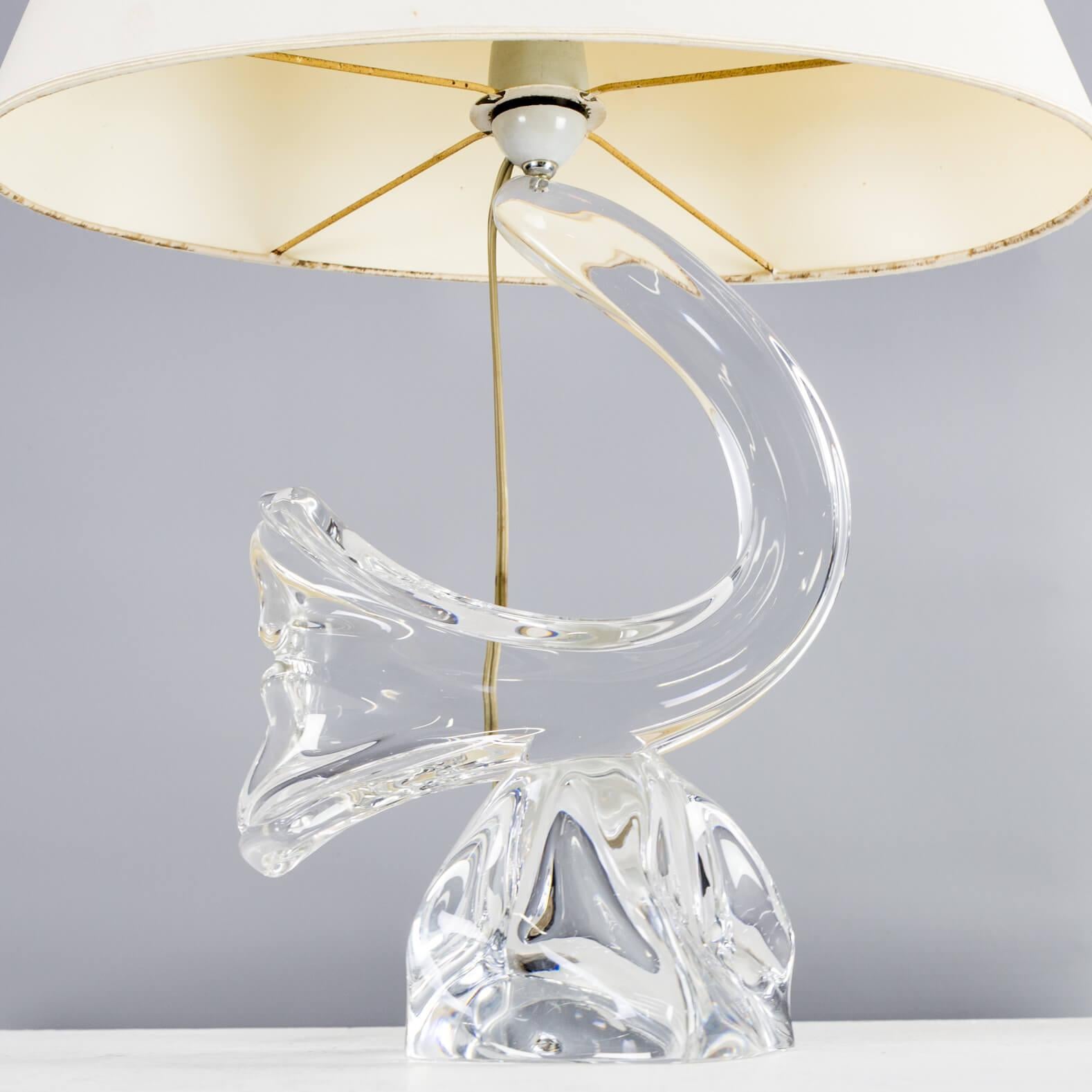 1960s Crystal art table lamp for Daum France For Sale 4