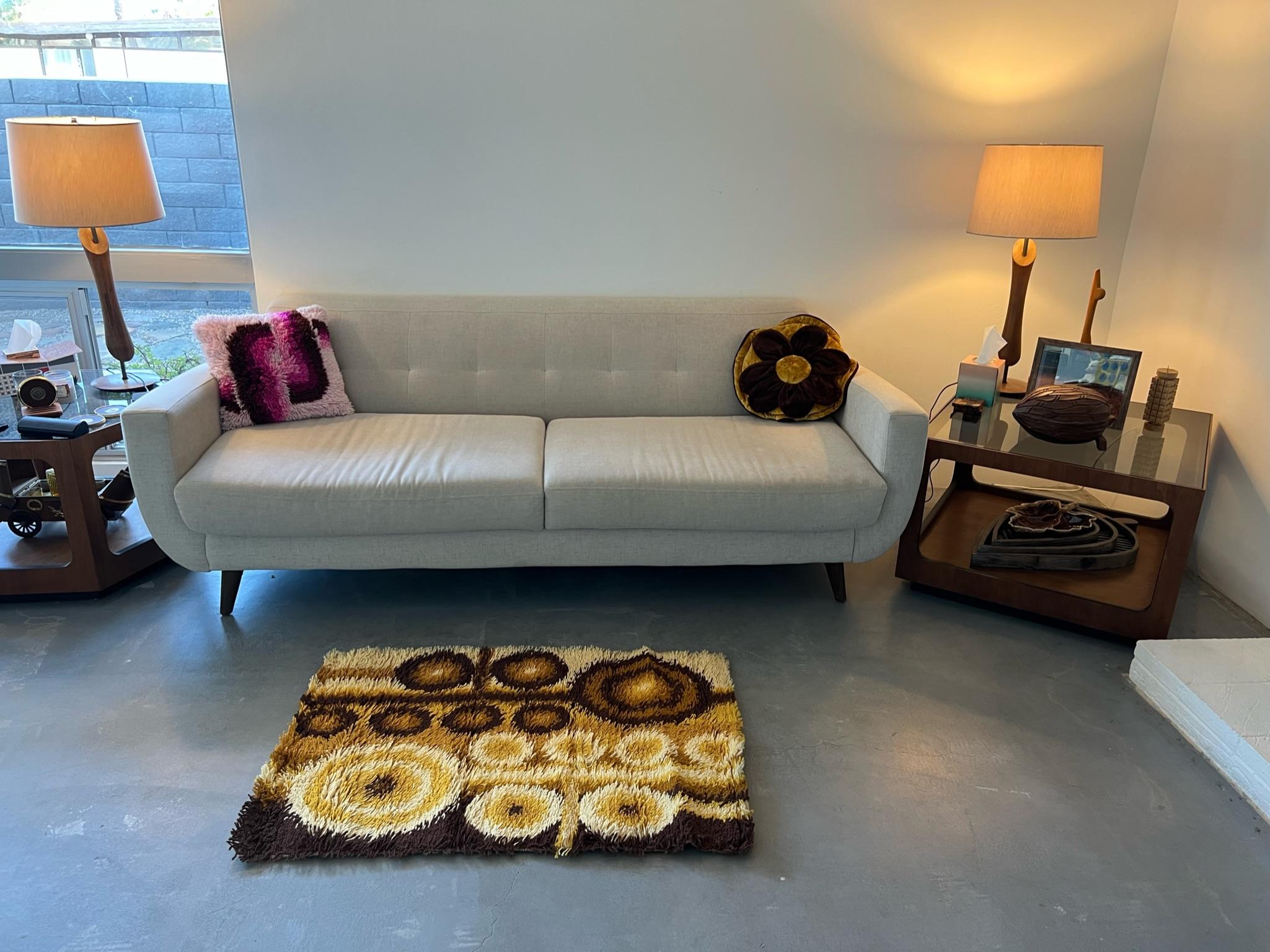 From a crazy collection that was kept in storage for decades!
All new UNUSED vintage 60's/70's Rugs!

DANIA TAEPPER Circles Brown Yellow Rya Rug

Creator: Dania Taepper

100% Authentic!!!



Condition: New without tags, unused vintage condition,