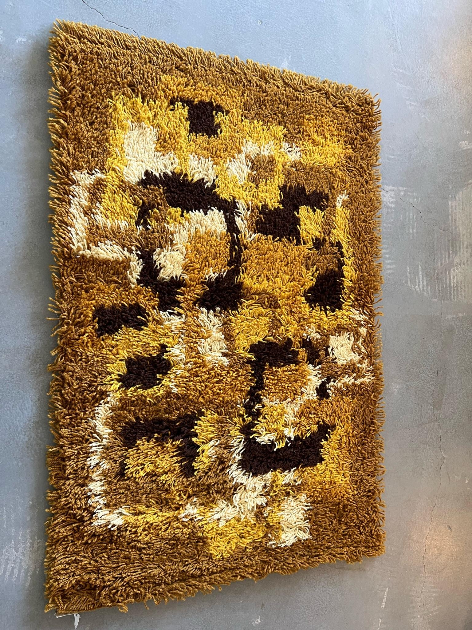 60er Jahre DANIA TAEPPER Mid Century Modern UNUsed Dänischer Rya-Teppich Multiple Squares, Multiple Squares (Mitte des 20. Jahrhunderts) im Angebot