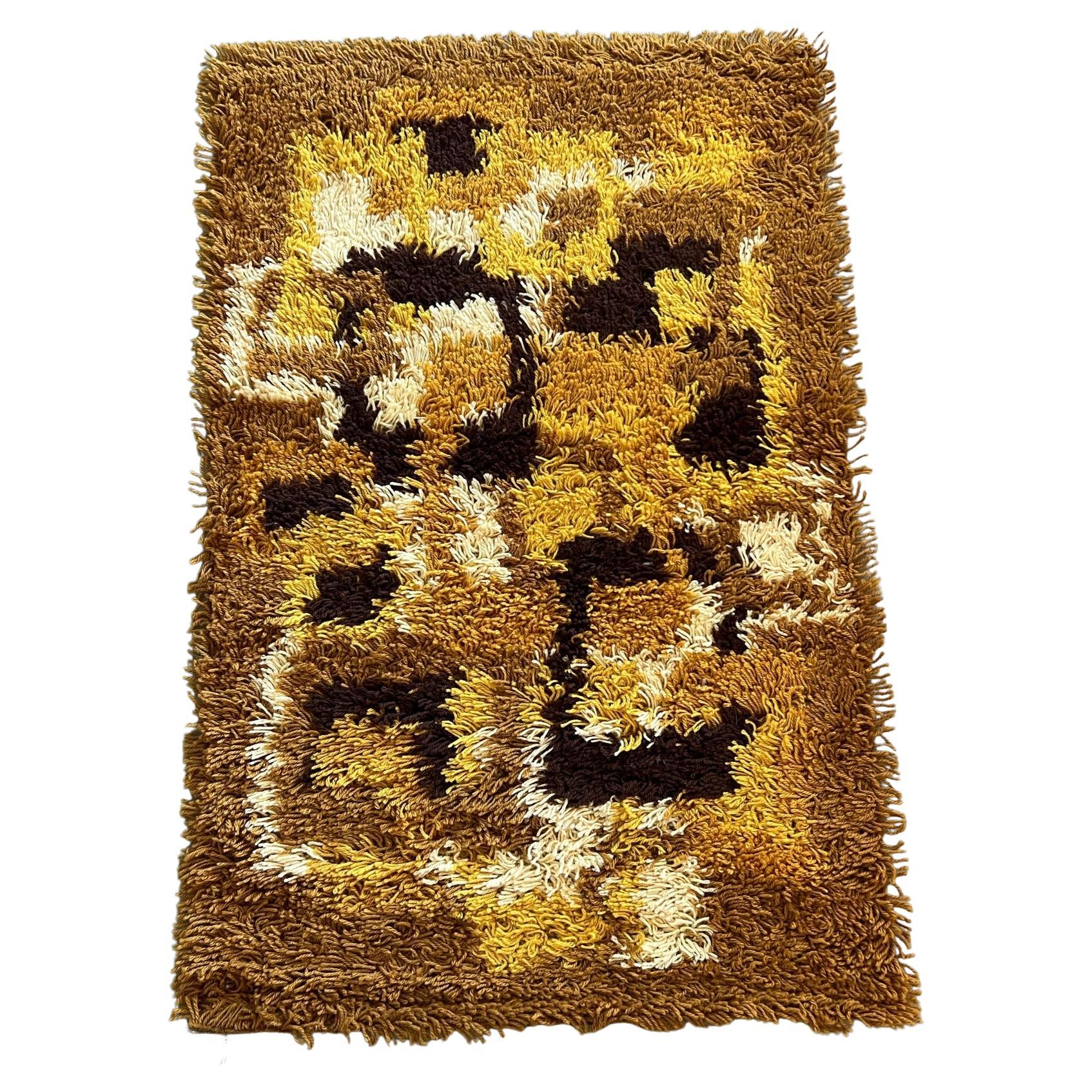 60er Jahre DANIA TAEPPER Mid Century Modern UNUsed Dänischer Rya-Teppich Multiple Squares, Multiple Squares im Angebot