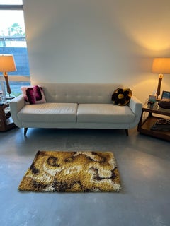 60's DANIA TAEPPER Waves UNUSED Abstract Danish Rya Rug Mid Century Modern
