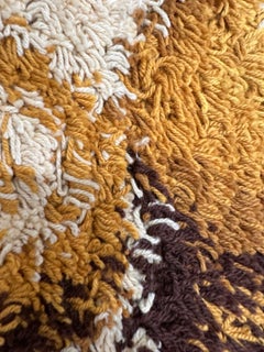 60's DANIA TAEPPER, Wellen, UNGEBRAUCHT, Abstrakter Dänischer Rya Teppich, Mid Century Modern S