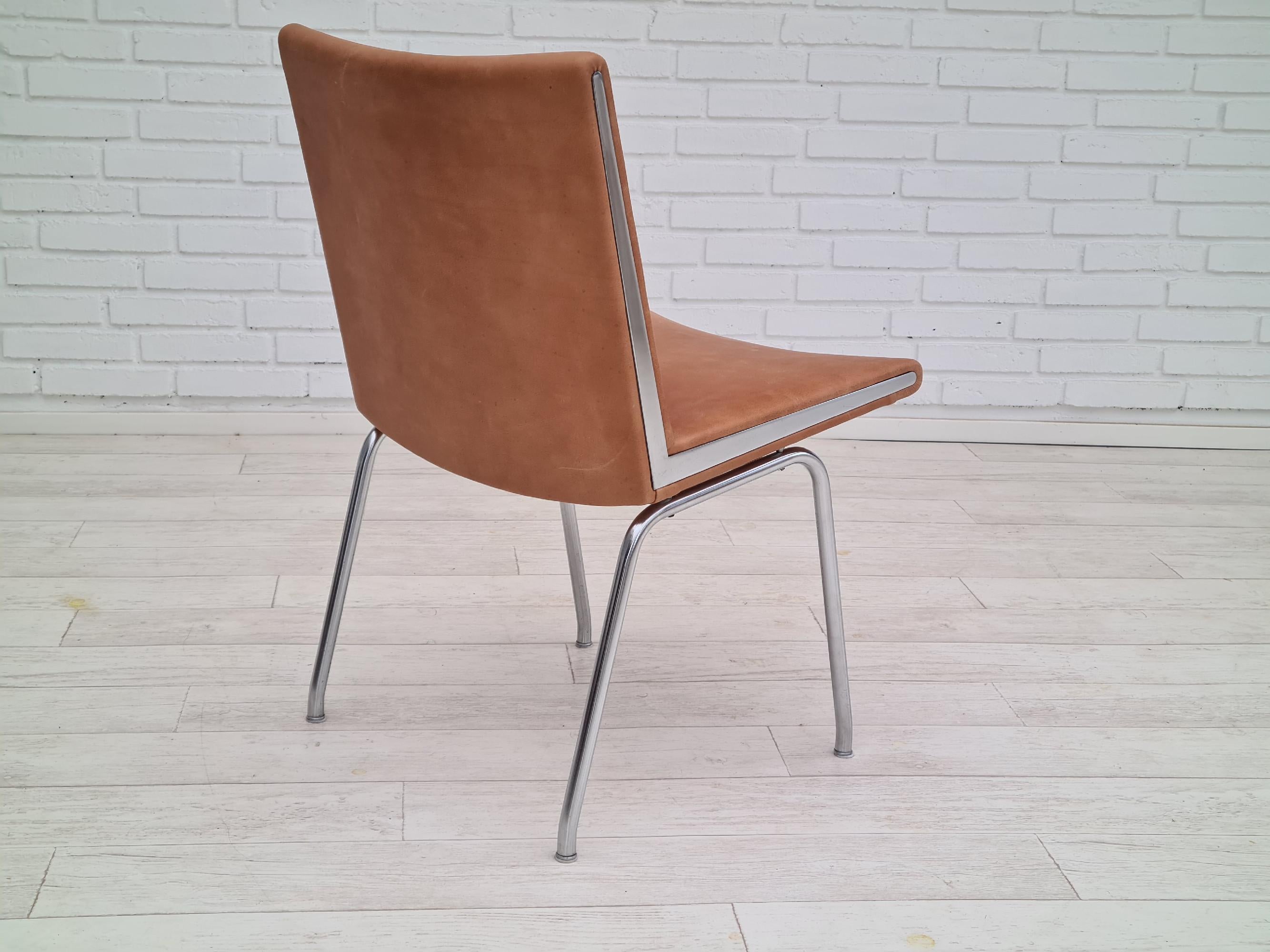 Chaise Ap38 de H.J. Wegner, design danois des annes 60, entirement restaure, cuir en vente 3
