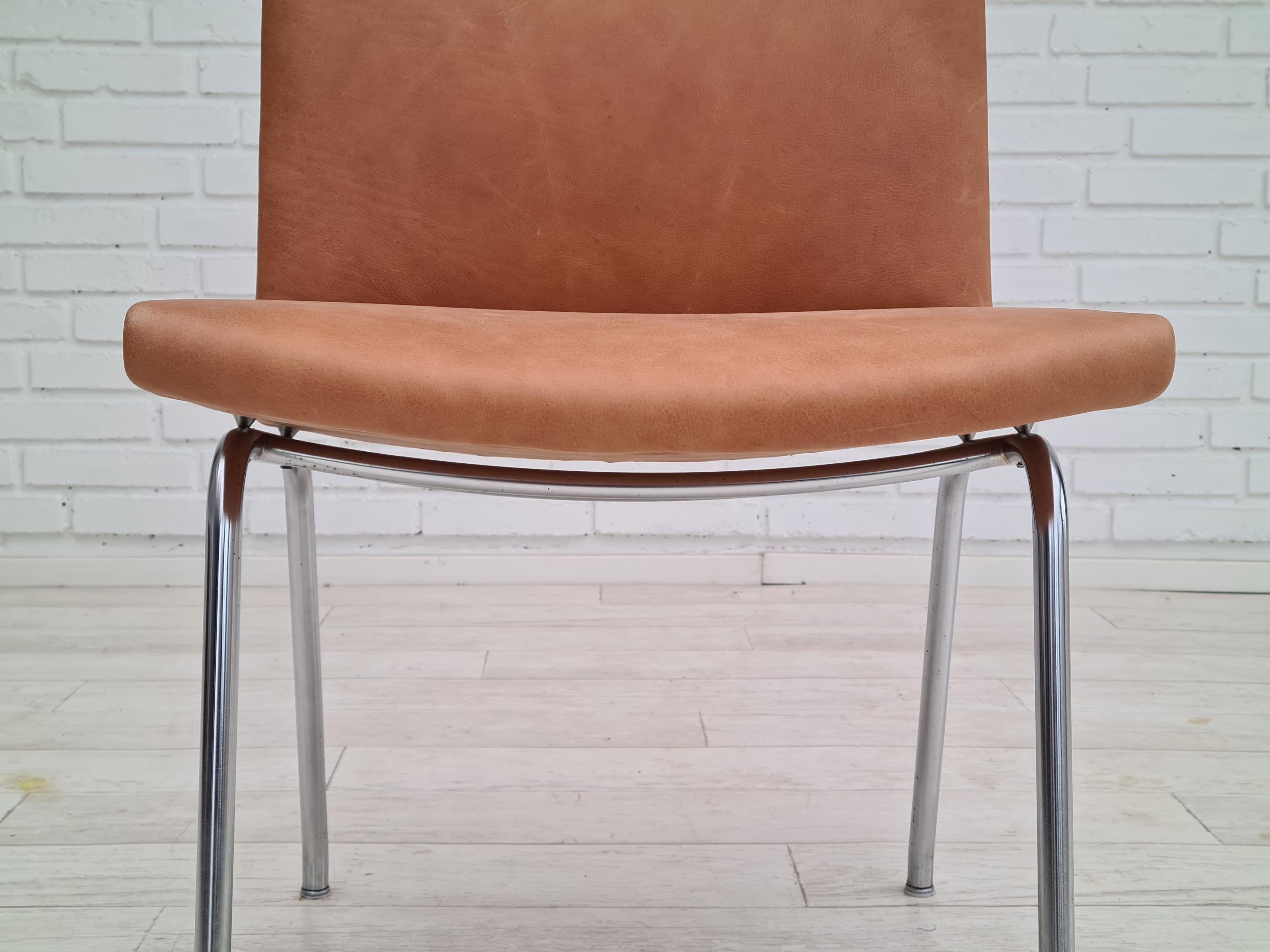 60s, Danish Design by H.J.Wegner, Chair Ap38, Completely Restored, Leather For Sale 10