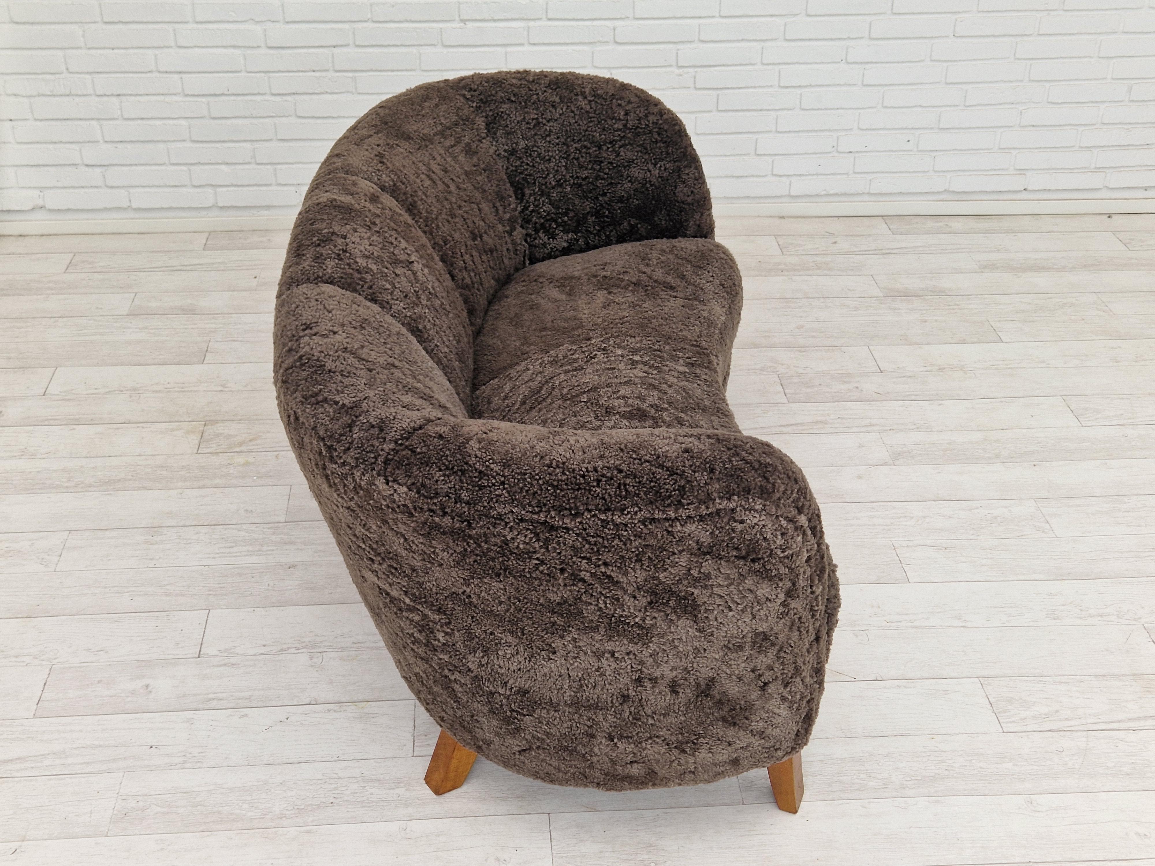 Sheepskin 60s, Danish design, renovated seater 