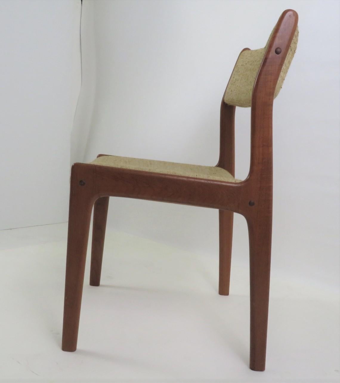 Mid-20th Century 60s Danish Modern Single Teak Desk Dining Chair Farso Stolefabrik, Denmark