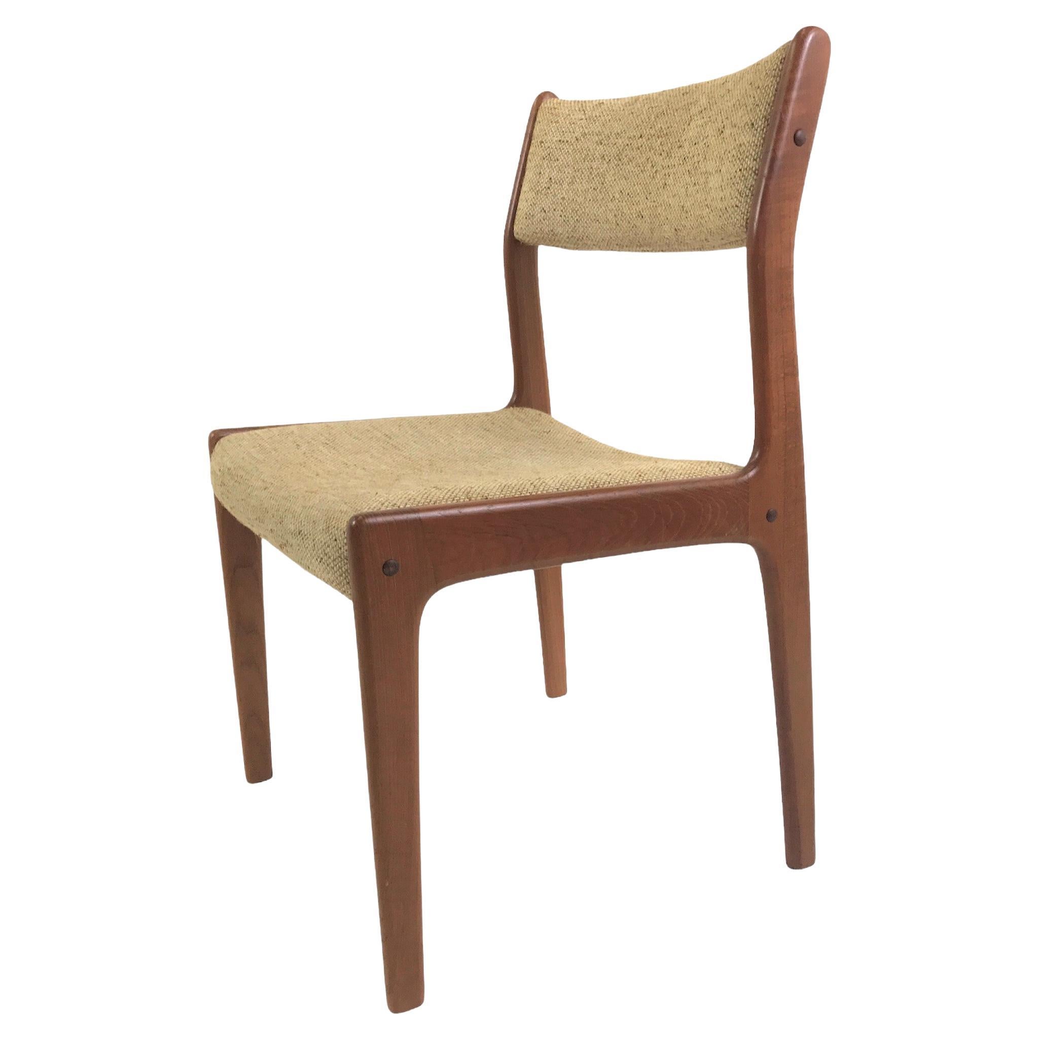 60s Danish Modern Single Teak Desk Dining Chair Farso Stolefabrik, Denmark