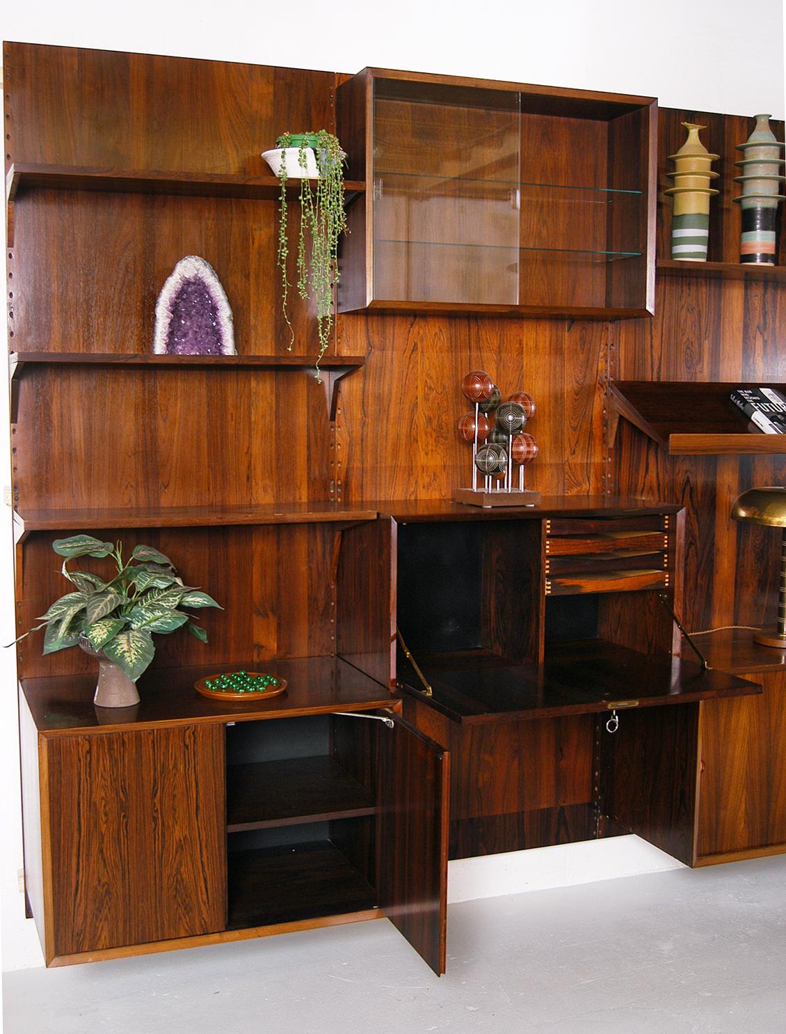 Rare 1960s Danish Rosewood ‘Cado’ Wall System by Poul Cadovius Midcentury Office 1