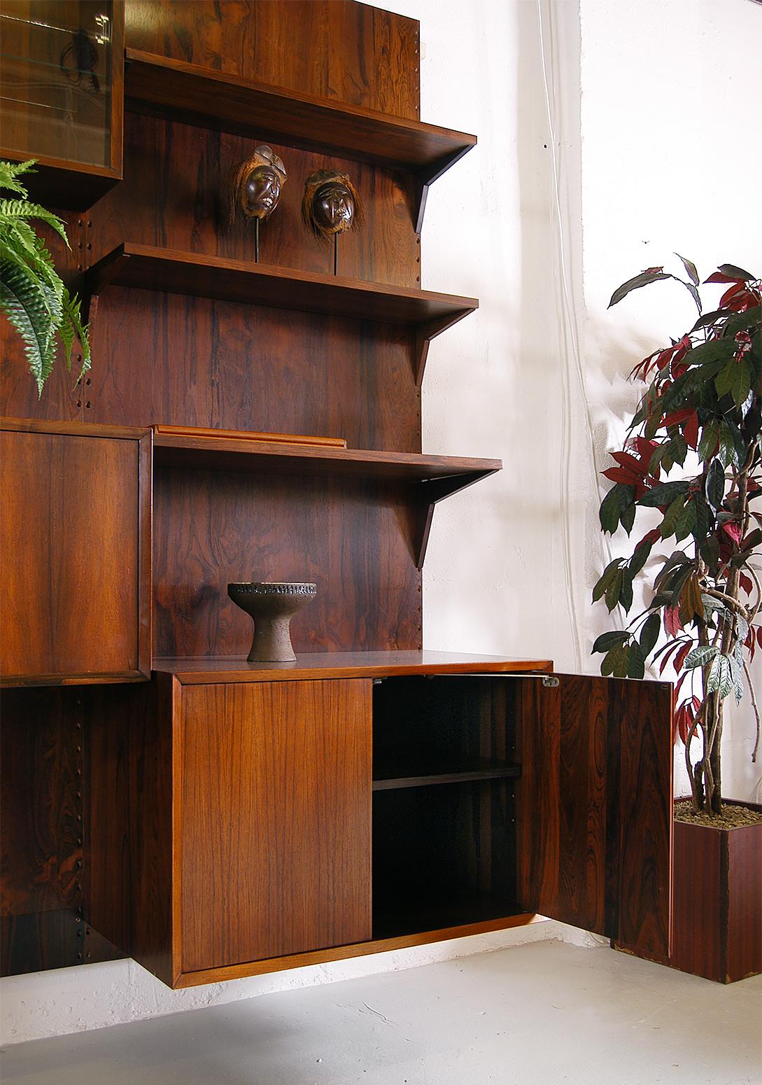 Rare 1960s Danish Rosewood ‘Cado’ Wall System by Poul Cadovius Midcentury Office 7