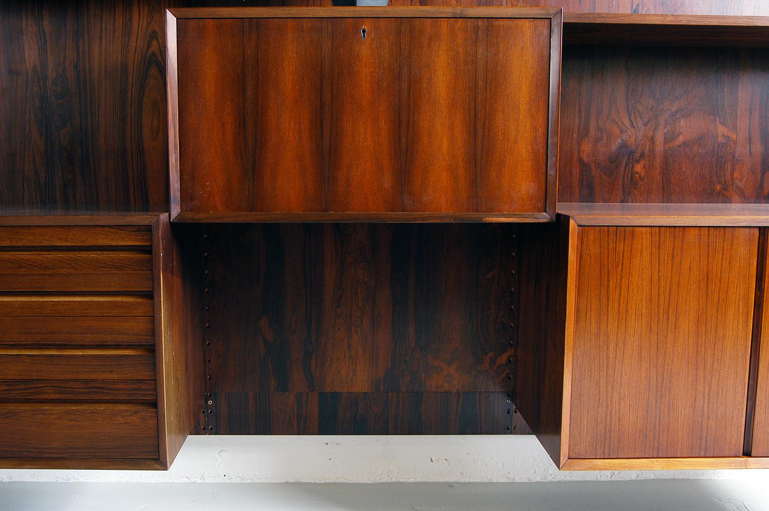 Rare 1960s Danish Rosewood ‘Cado’ Wall System by Poul Cadovius Midcentury Office 9