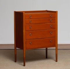60s Danish Teak Drawer Cabinet Dresser / Tall Boy in the Manner of Ynvge Ekstöm