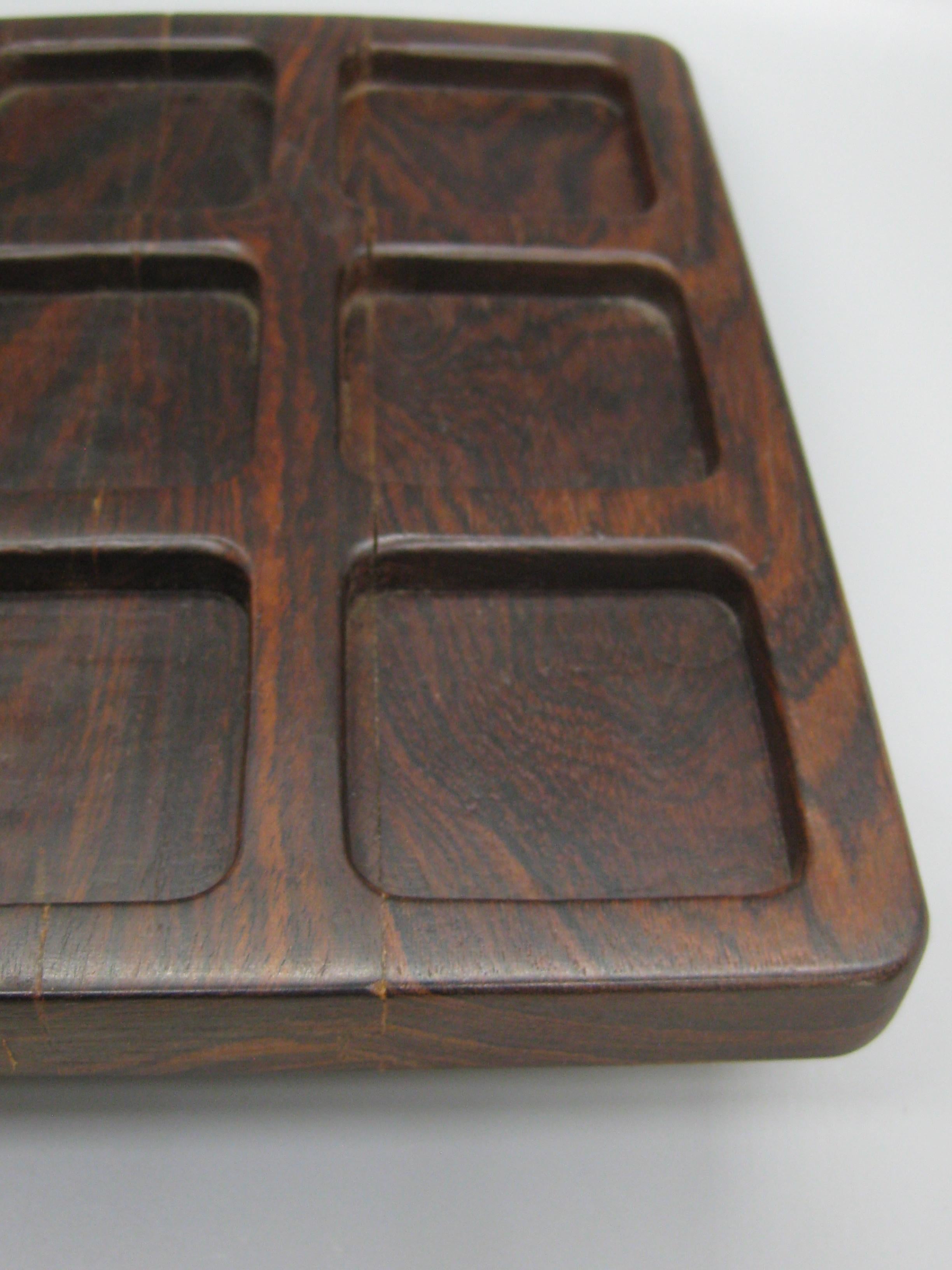 Wood 60's Don S Shoemaker for Senal Carved Rosewood Tic-tac-toe Game Mexico Sculpture For Sale