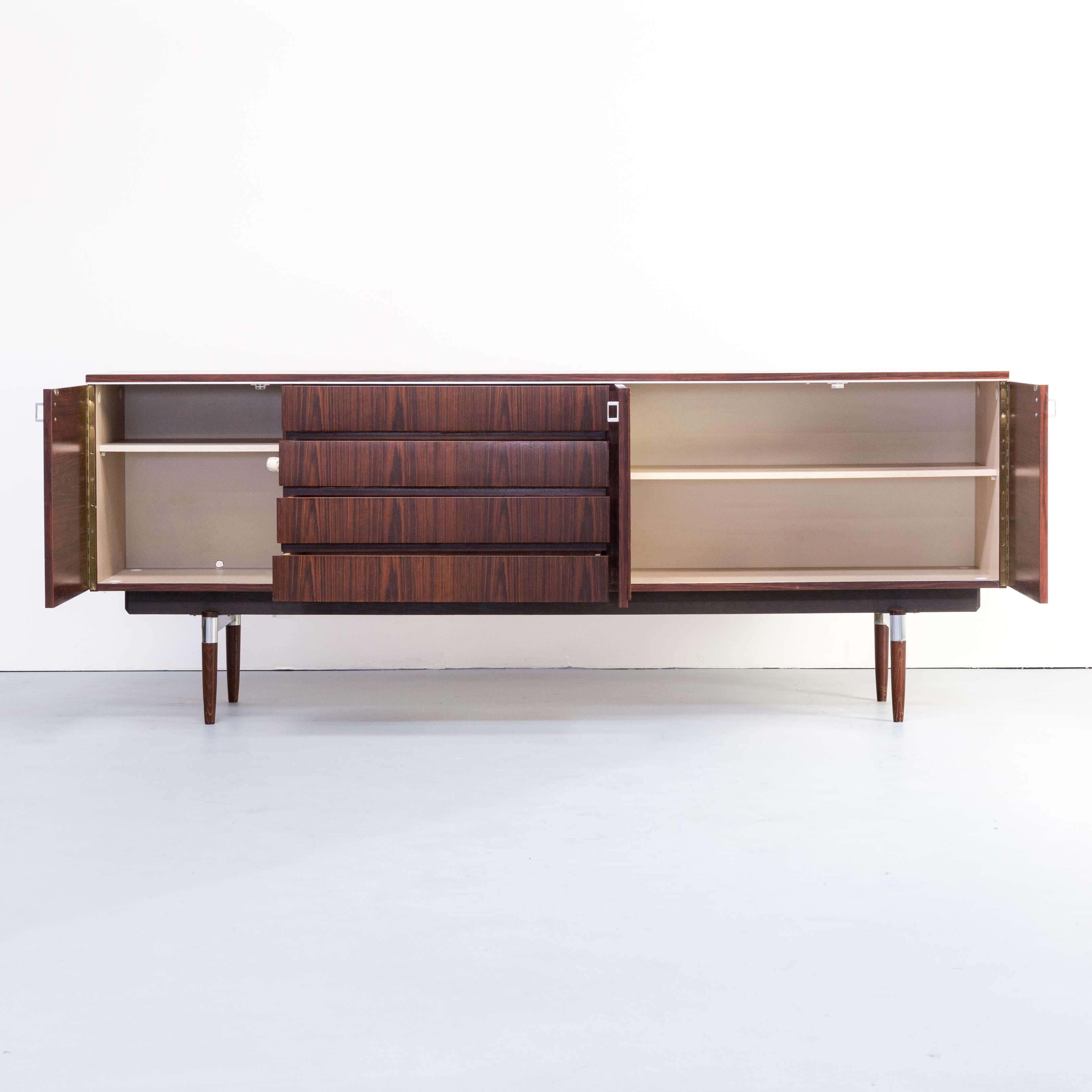 Mid-20th Century 1960s Dutch Modernist Design Rosewood Veneer Sideboard For Sale