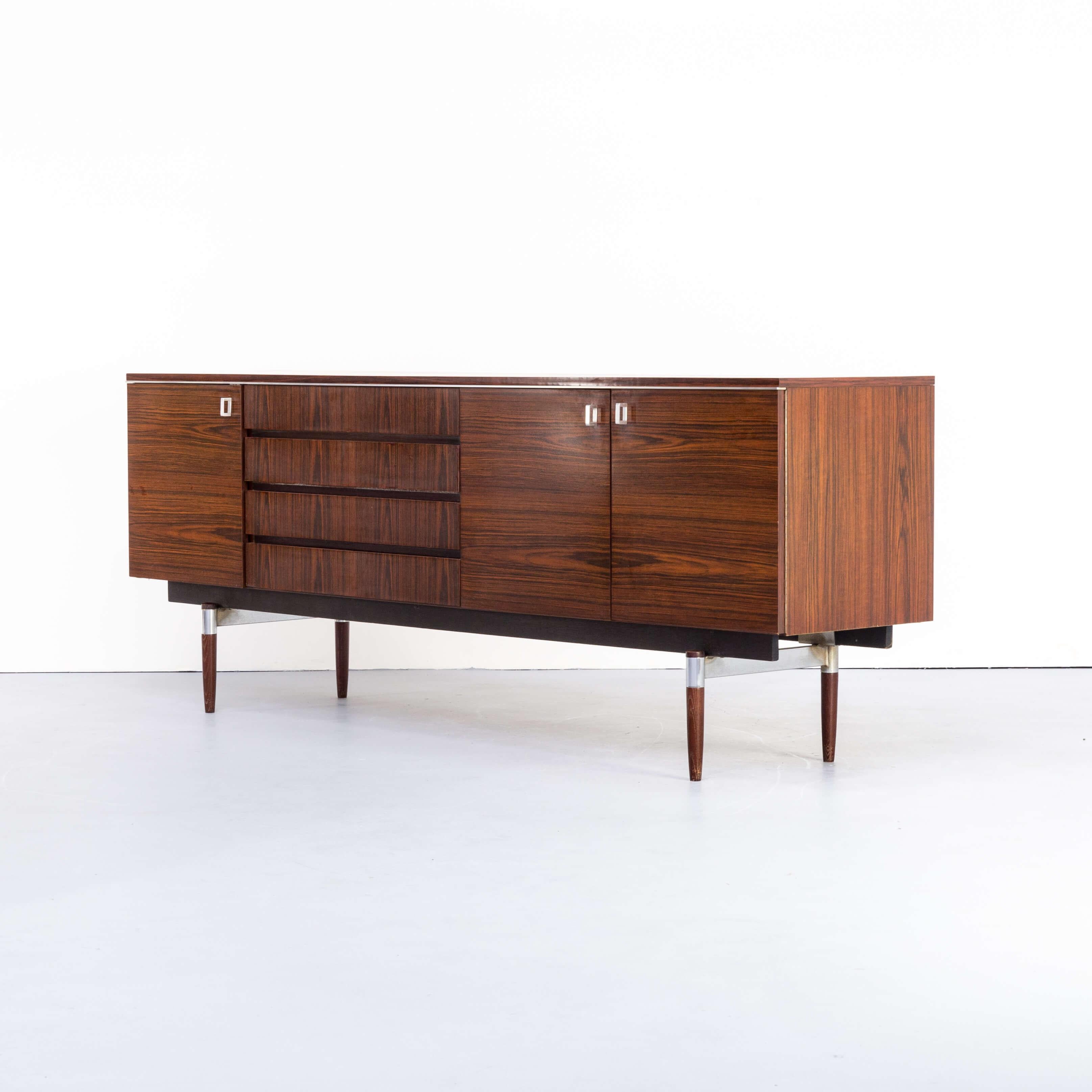 1960s Dutch Modernist Design Rosewood Veneer Sideboard For Sale 1