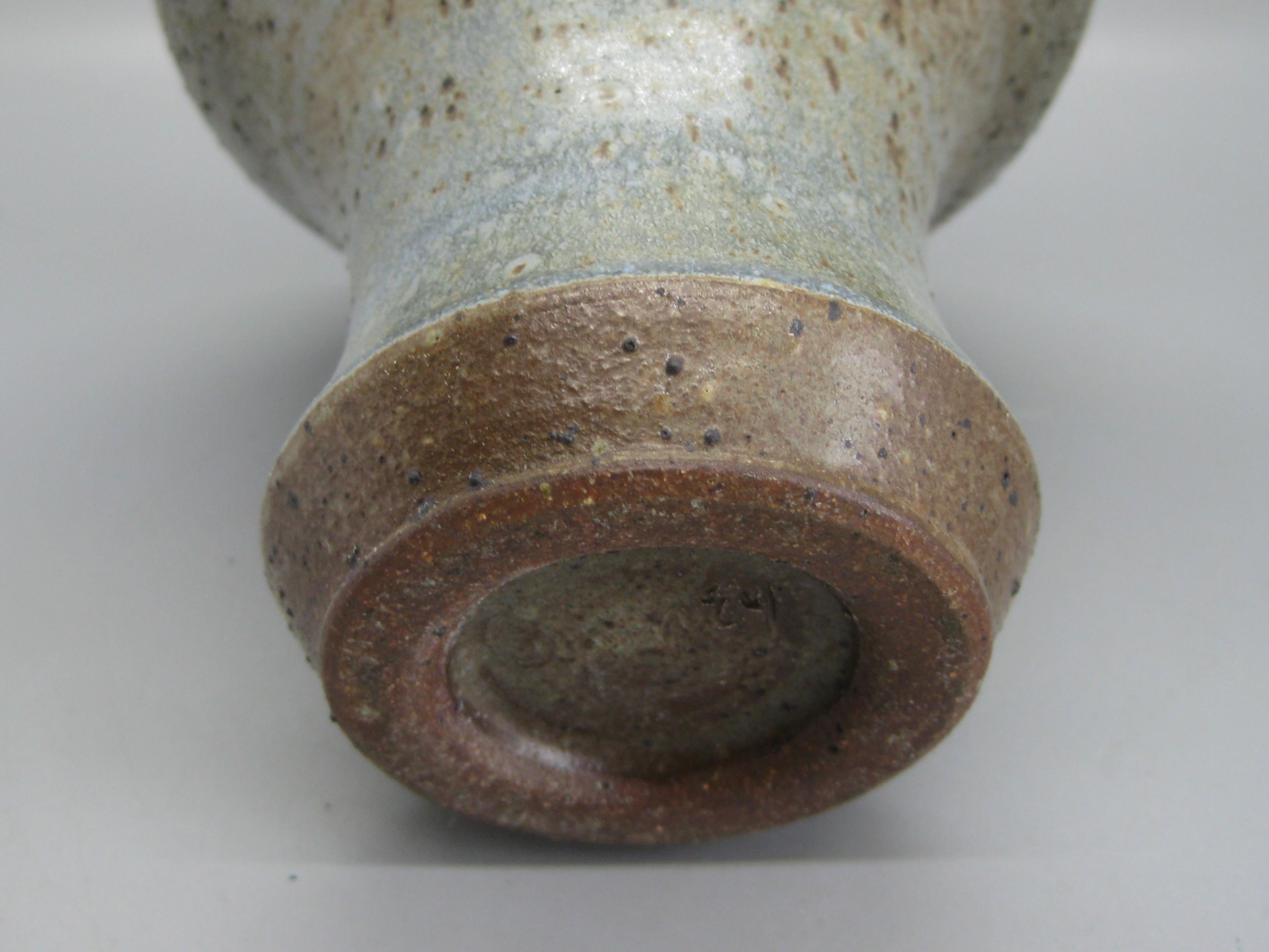 Ed Cromley California Studio Art Pottery Sgraffito Organic Weed Vase Vessel 9