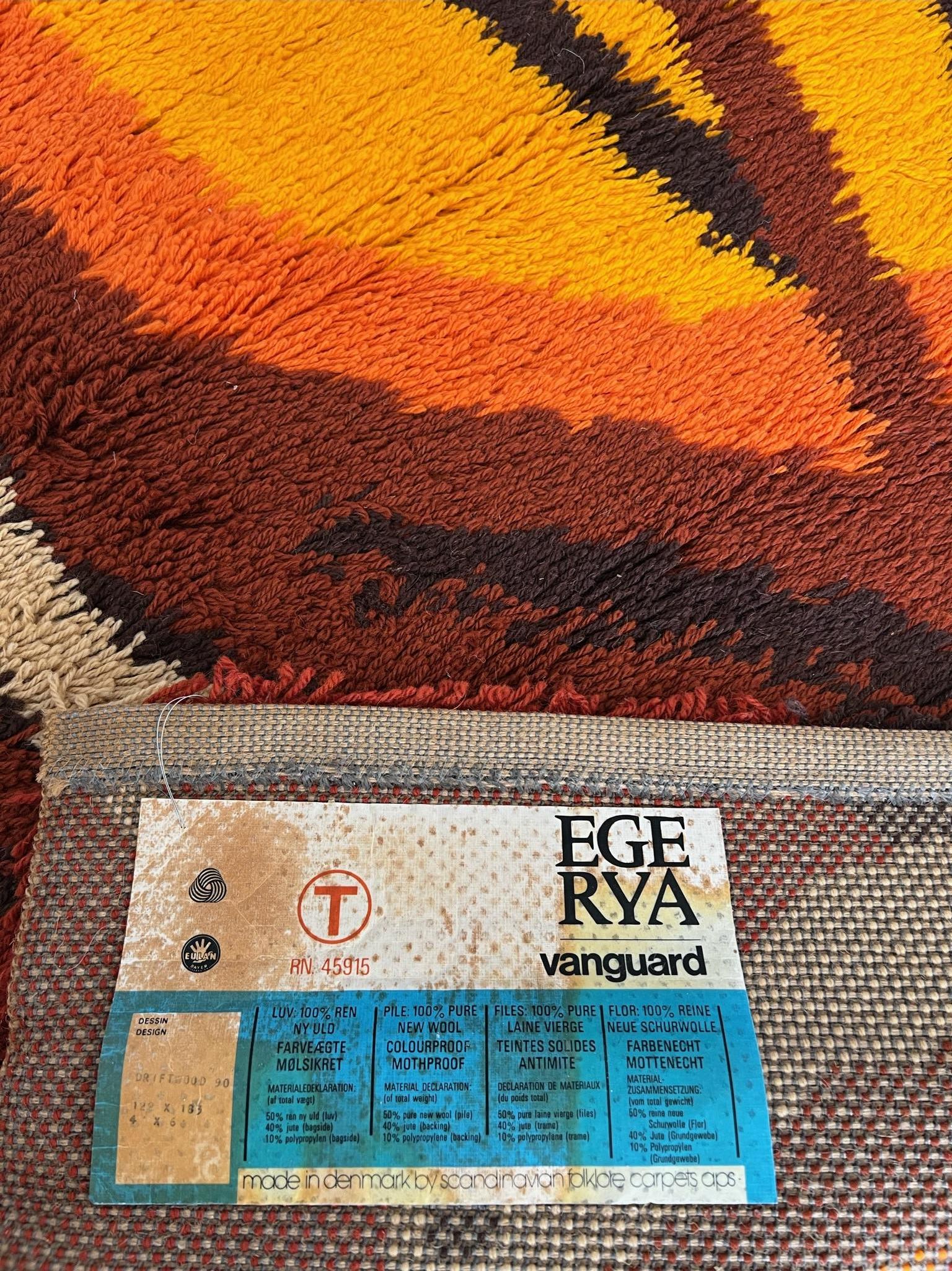 Tappeto anni '60 Ege RYA VANGUARD Brown Tree Branch INUTILE Tappeto danese metà secolo Ege Rya moderno in vendita 9