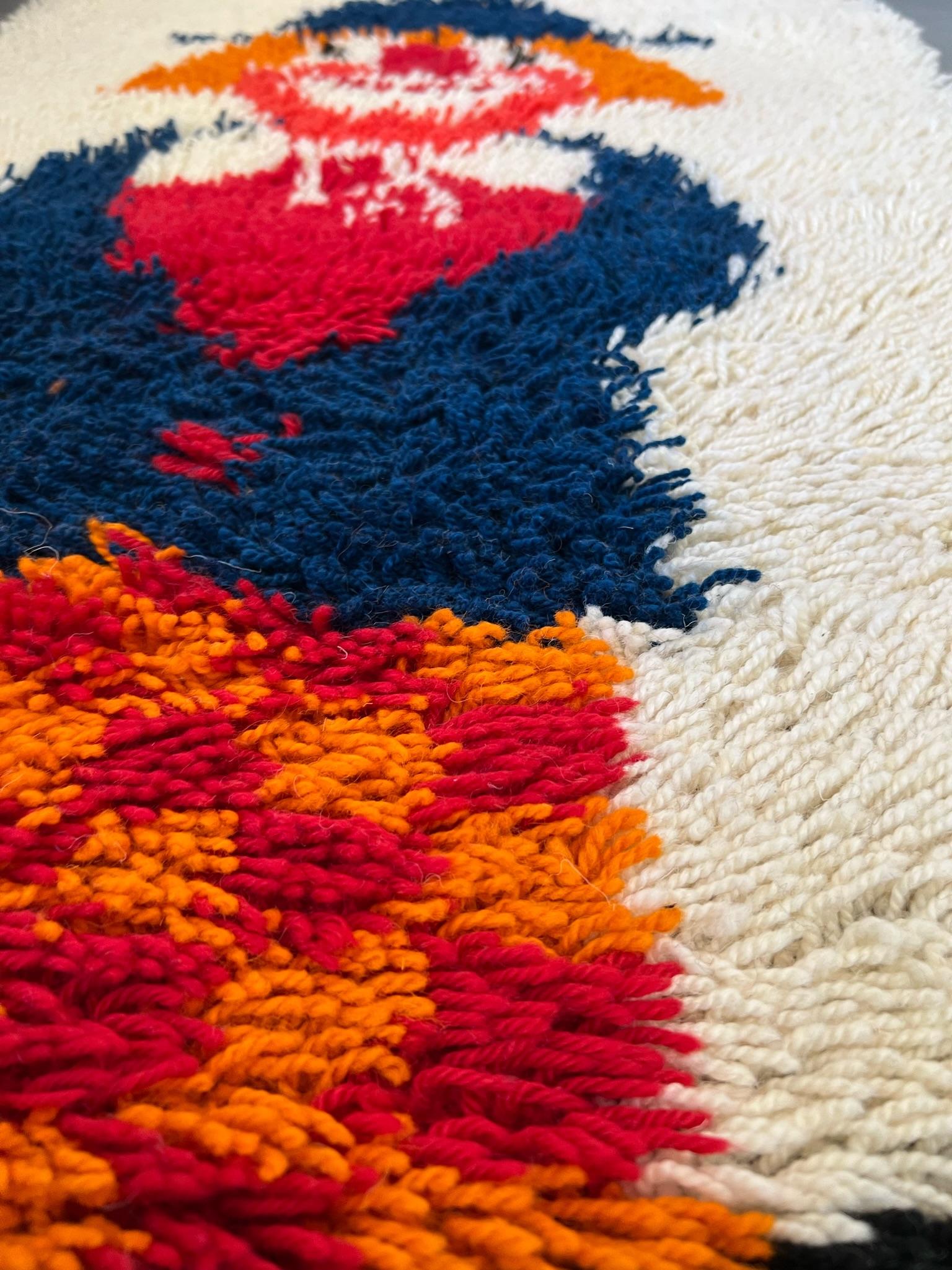 60's EGE RYA VANGUARD Payaso Crema Lana SIN USAR Alfombra danesa de mediados de siglo Rya Moderna en venta 2