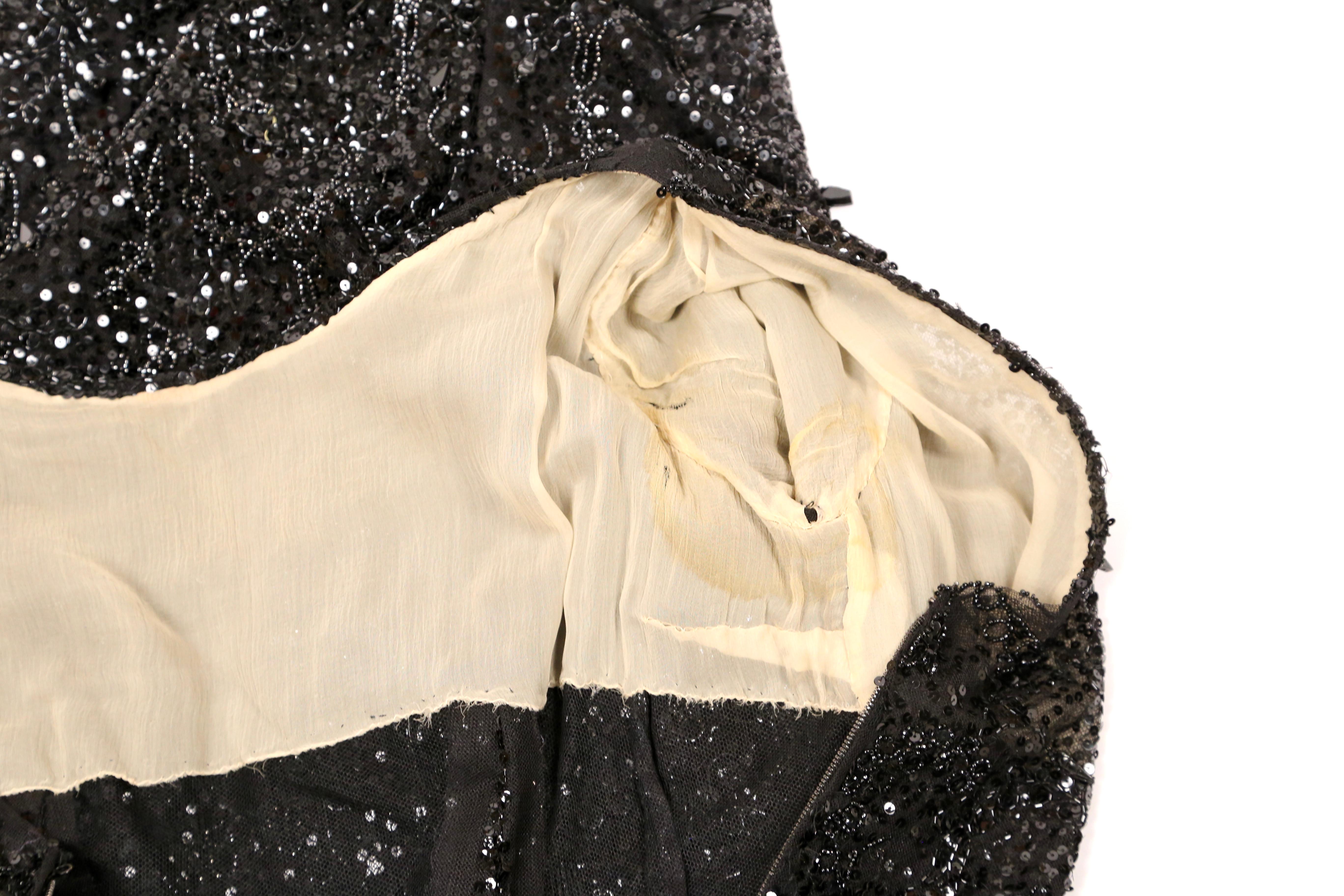 60's EISA by CRISTOBAL BALENCIAGA haute couture lace dress with sequins & beads In Good Condition In San Fransisco, CA