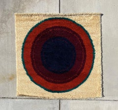 60's EKSPORT WILTON Verner Panton UNUSED MCM Danish Rya Rug Bullseye Argus