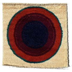 60's EKSPORT WILTON Verner Panton UNUSED MCM Danish Rya Rug Bullseye Argus