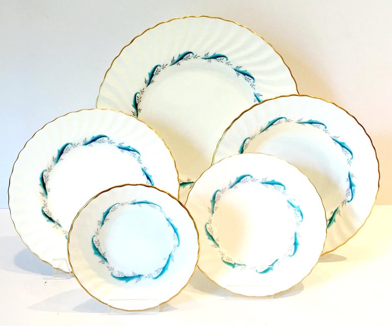 60'S English Bone China Dinnerware "Downing" By, Minton S/45 For Sale at 1stdibs