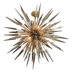 60s Era Brass and Glass Murano Sputnik Chandelier