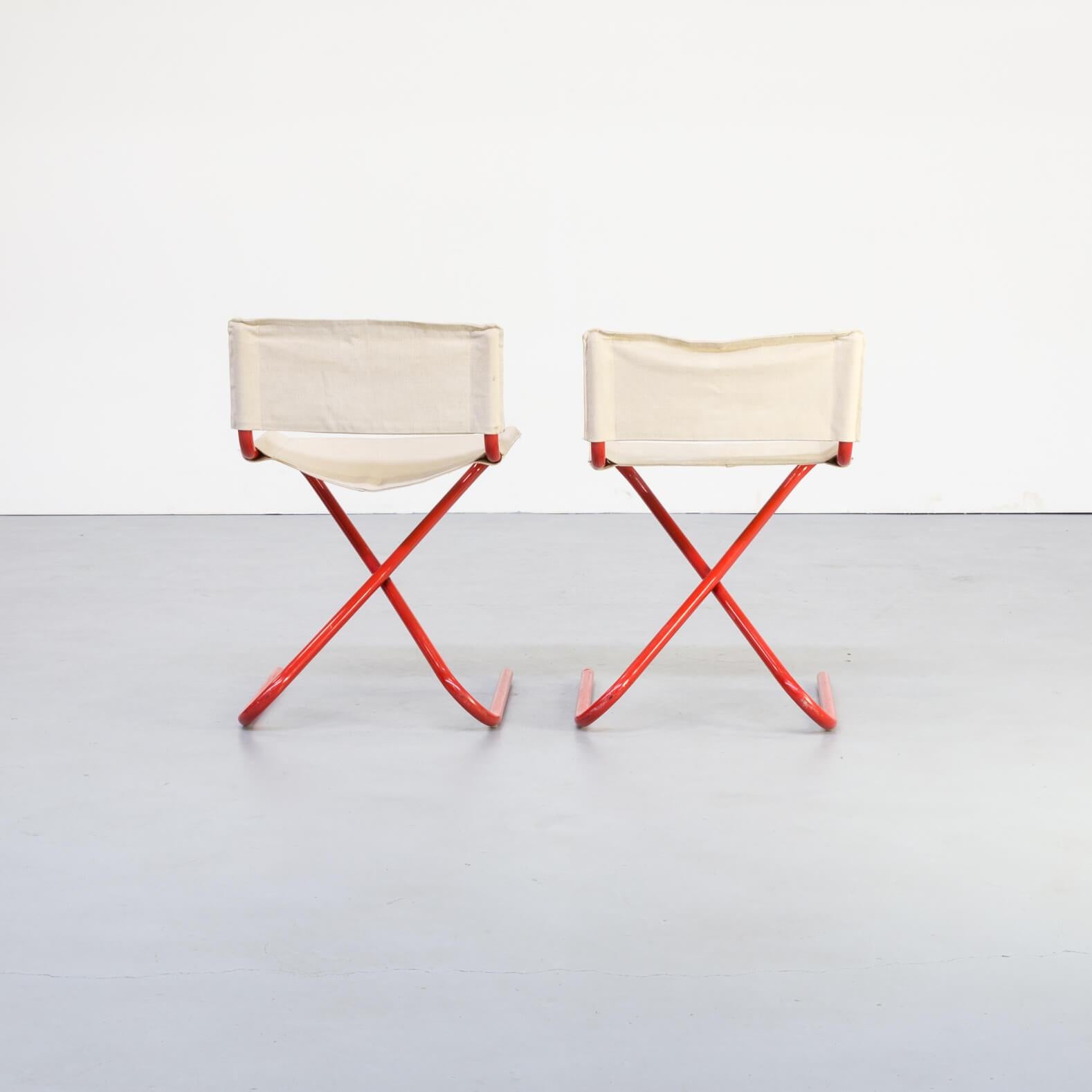 Metal 1960s Erik Magnussen ‘c-chair’ Foldable for Torben Orskov Set of 2 For Sale