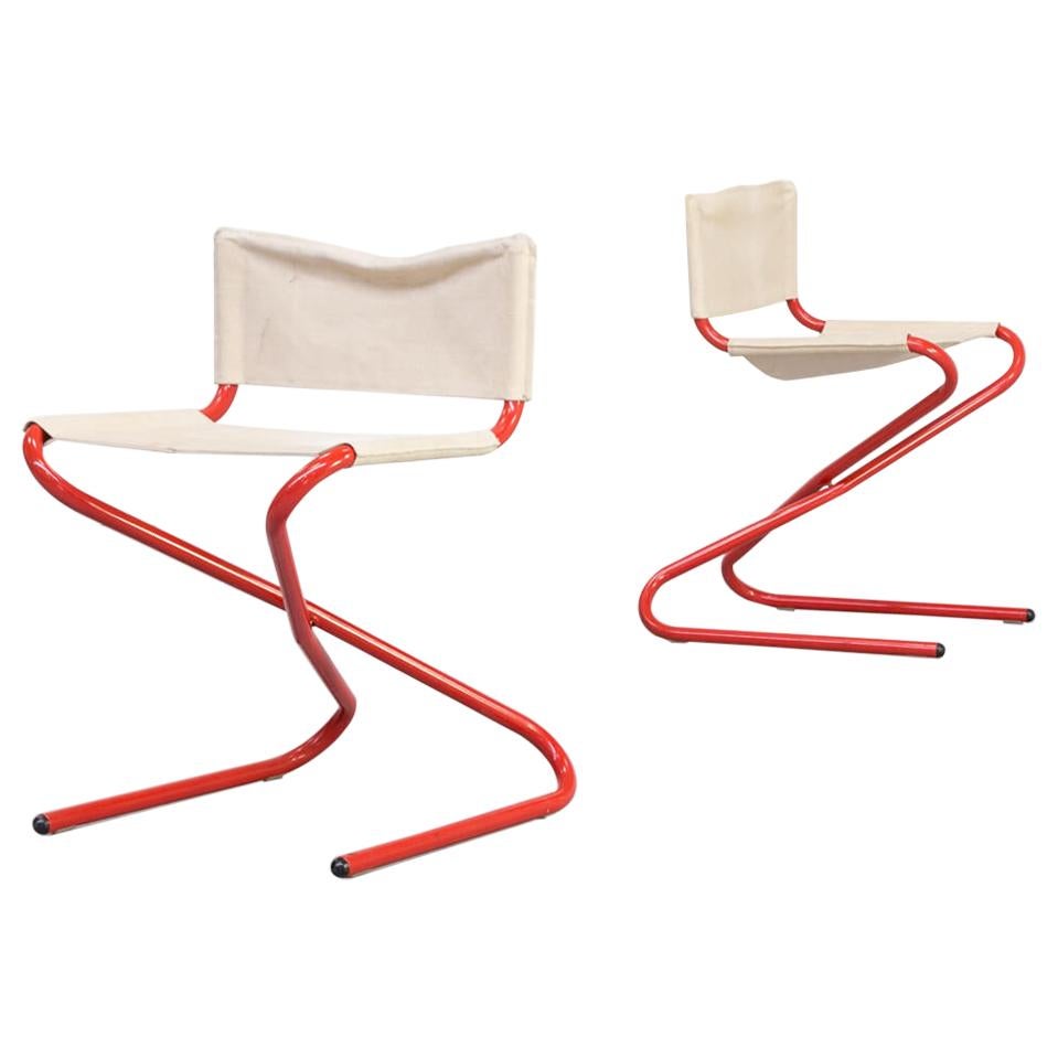 1960s Erik Magnussen ‘c-chair’ Foldable for Torben Orskov Set of 2 For Sale