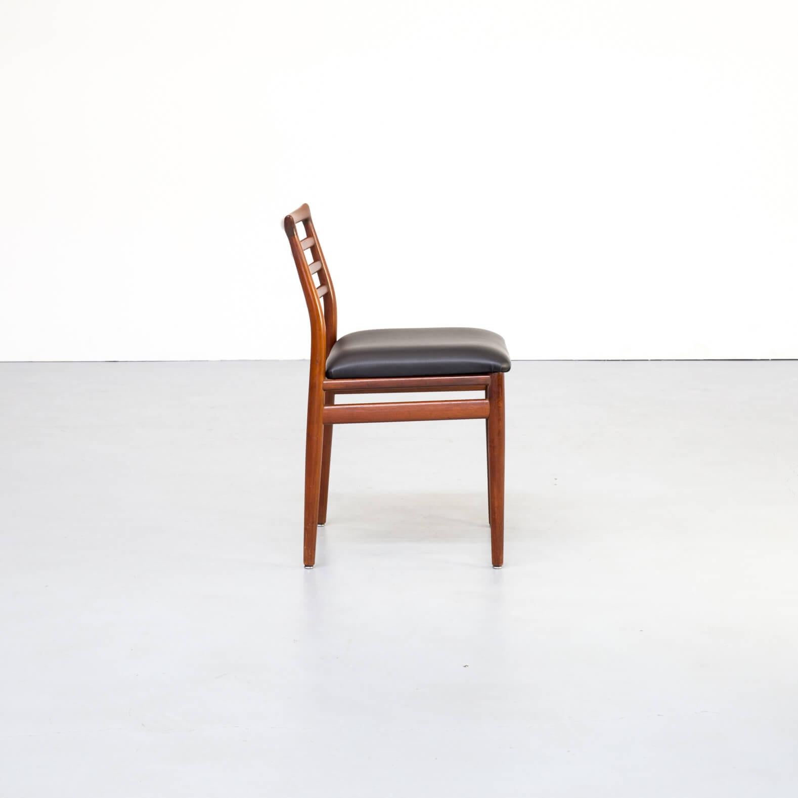 Faux Leather 1960s Erling Torvits Dining Chair for Sorø Stolefabrik Set of 4 For Sale