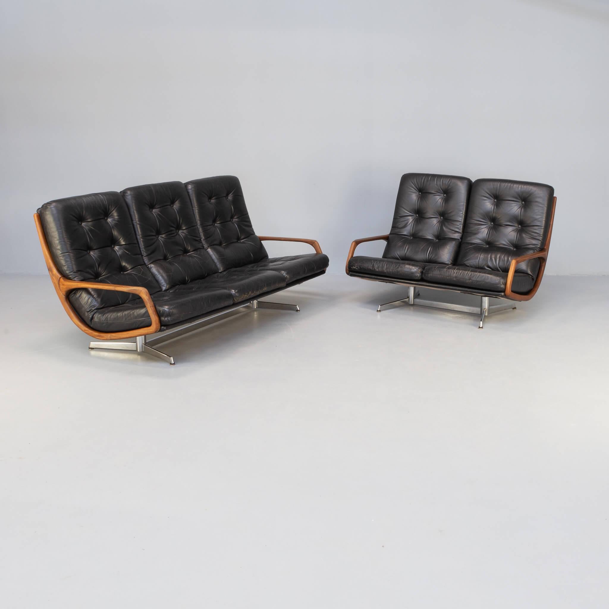Leather 60s Eugen Smidt Three Seater Sofa for Soloform For Sale