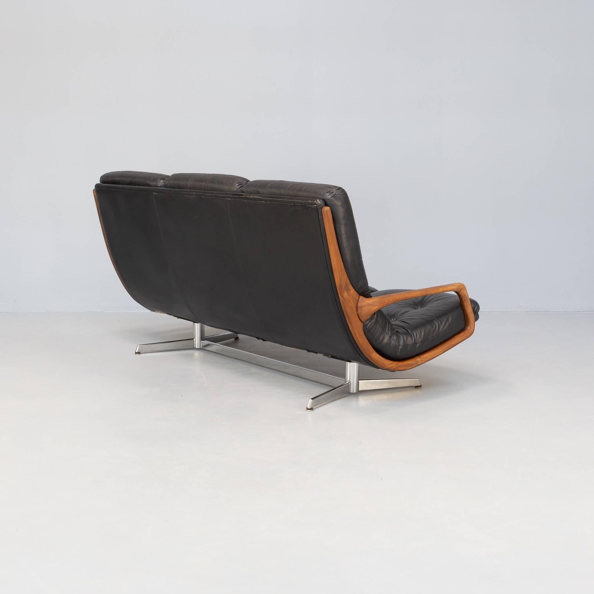 Mid-Century Modern 60s Eugen Smidt Three Seater Sofa for Soloform For Sale