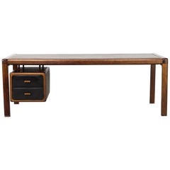 1960s Executive Writing Desk with Leather Inlay