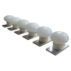 Années 60 Plafonniers ou appliques en opaline Modulo, ensemble de 6, Valenti, Milano
