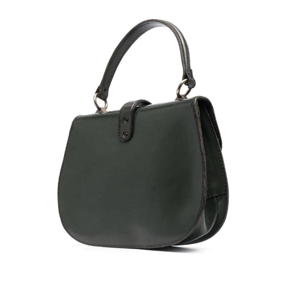 60s Forest green leather A.N.G.E.L.O. Vintage Cult handbag In Good Condition In Lugo (RA), IT