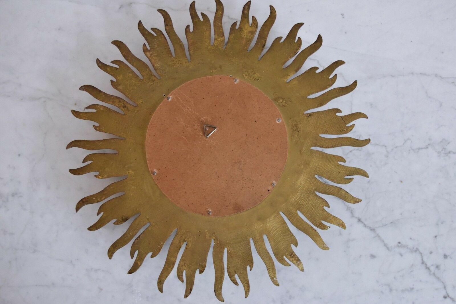 20th Century 1960s French Midcentury Convex Sunburst Mirror