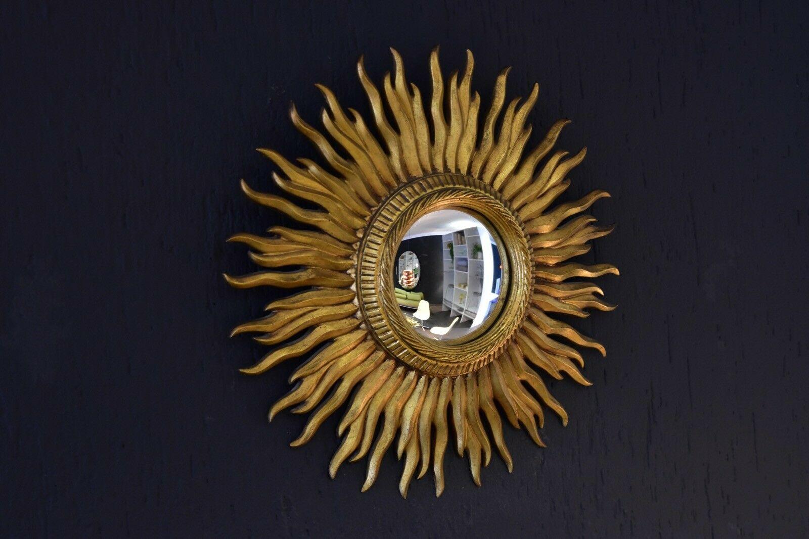 1960s French Midcentury Convex Sunburst Mirror 1