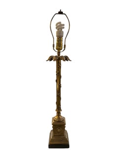 60s French Neoclassical Brass Table Lamp