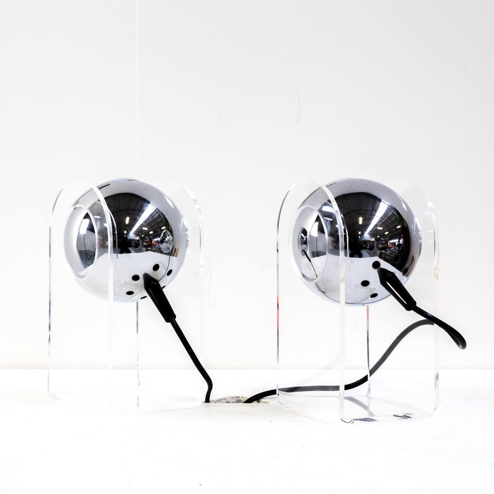 Mid-Century Modern 70s table lamp for Insta Sensorette set/2 For Sale