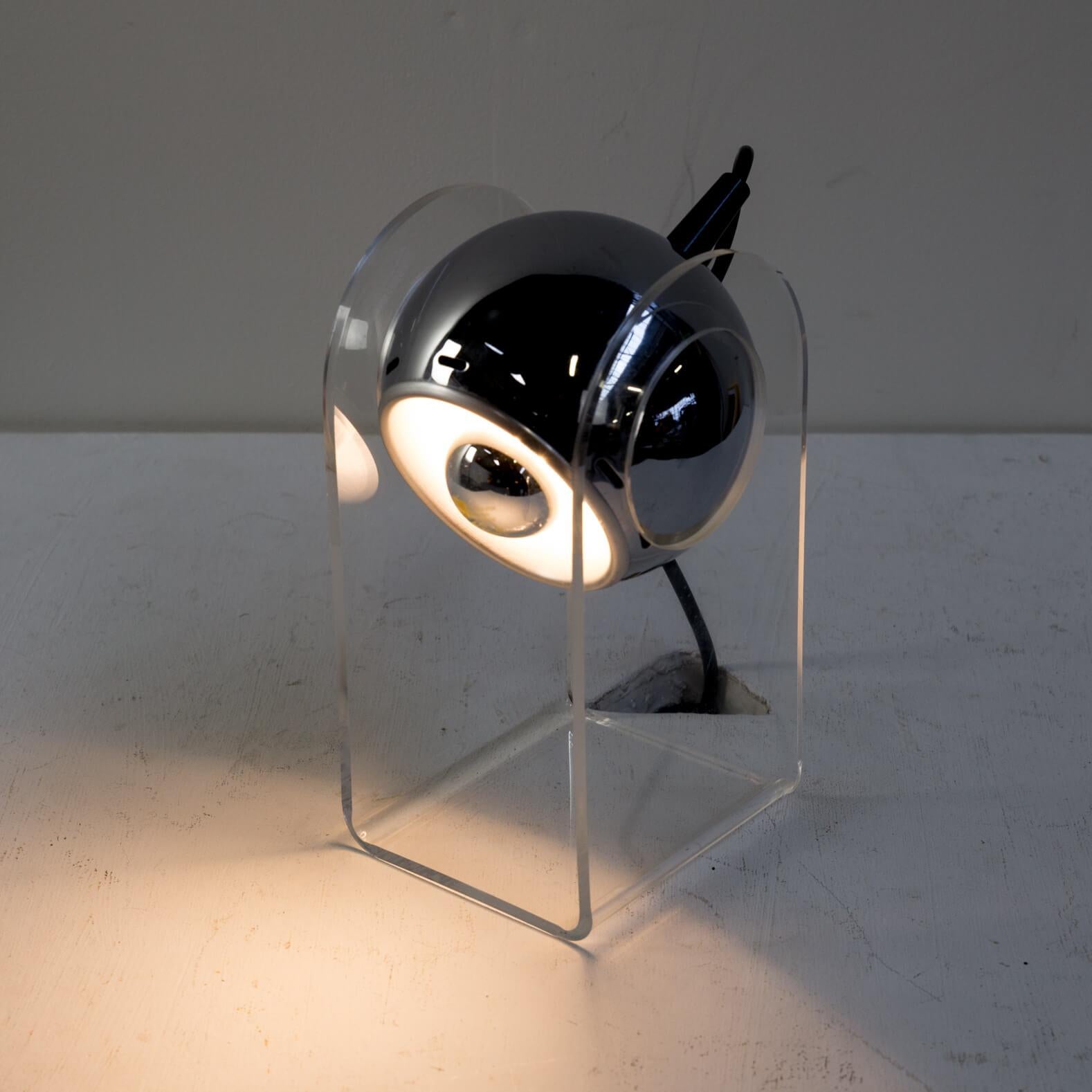 Plastic 70s table lamp for Insta Sensorette set/2 For Sale