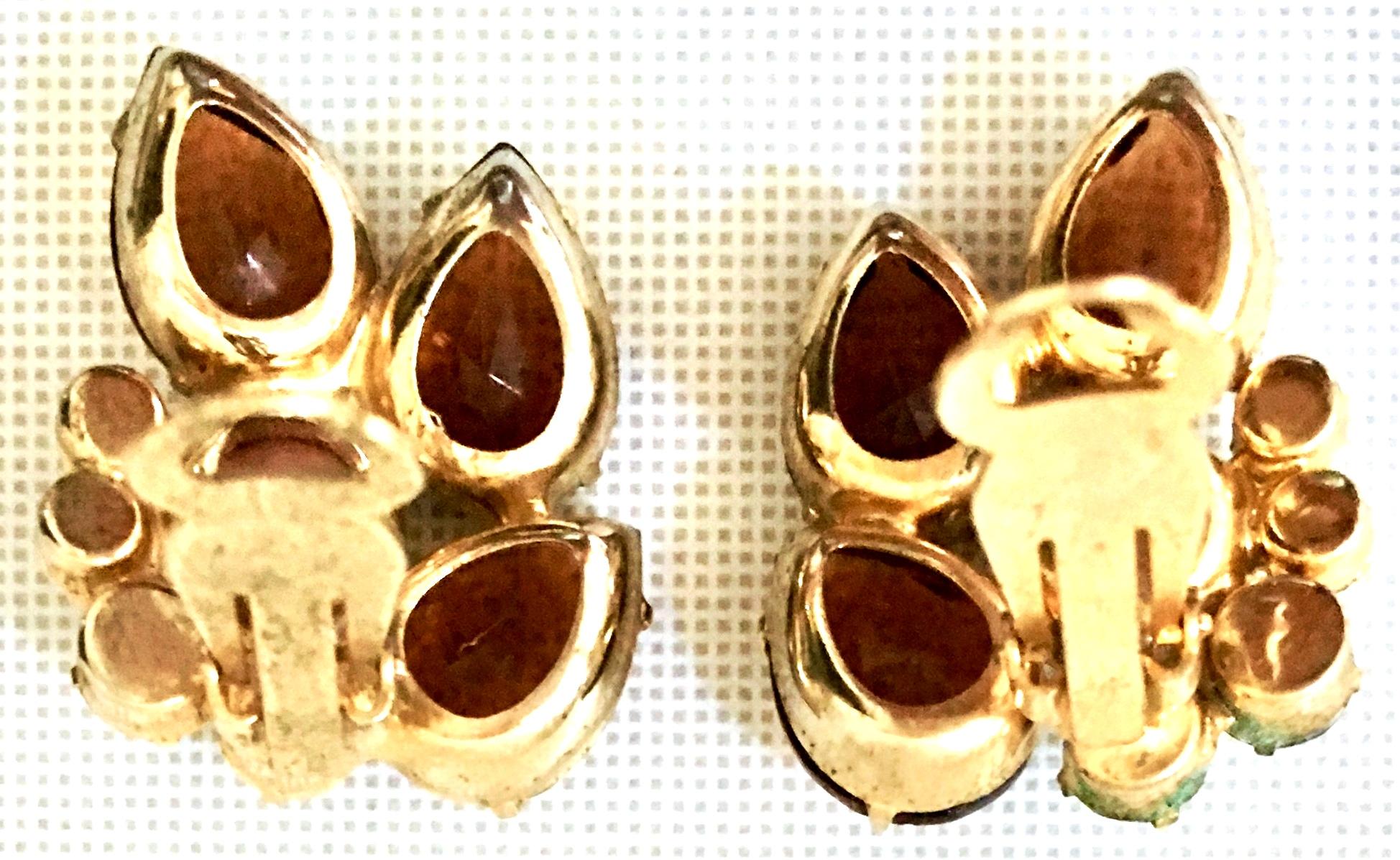 60'S Gold & Austrian Crystal Abstract 