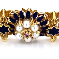 60s Gold Enamel Bracelet