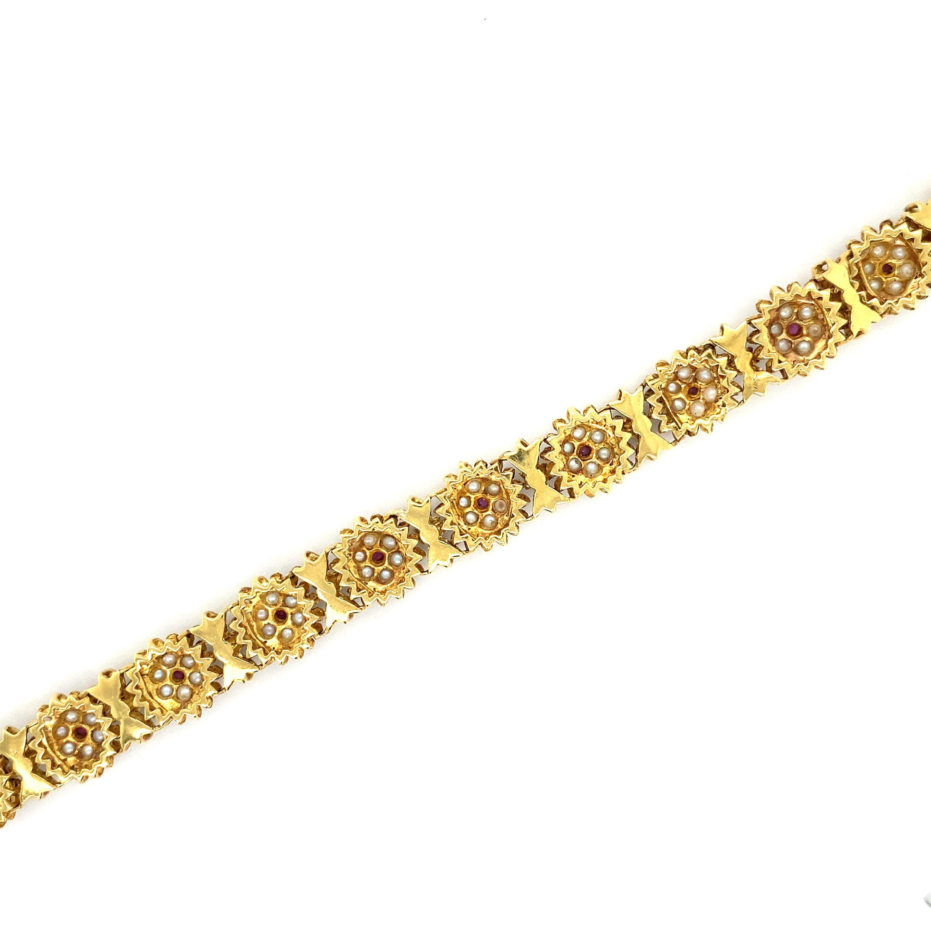 60s Gold Enamel Bracelet 1