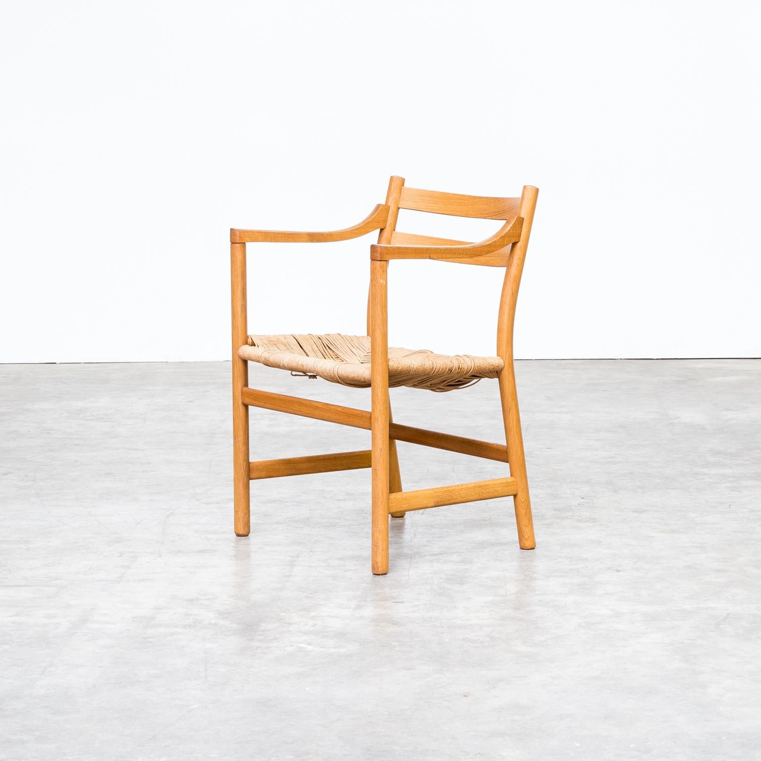 Papercord 1960s Hans Wegner ‘CH47’ Chairs and ‘CH46’ Chair for Carl Hansen & Son Set of 5 For Sale