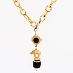 Collana a catena pesante degli anni '60 con ciondolo a forma di elefante di Roger Scemama per YSL