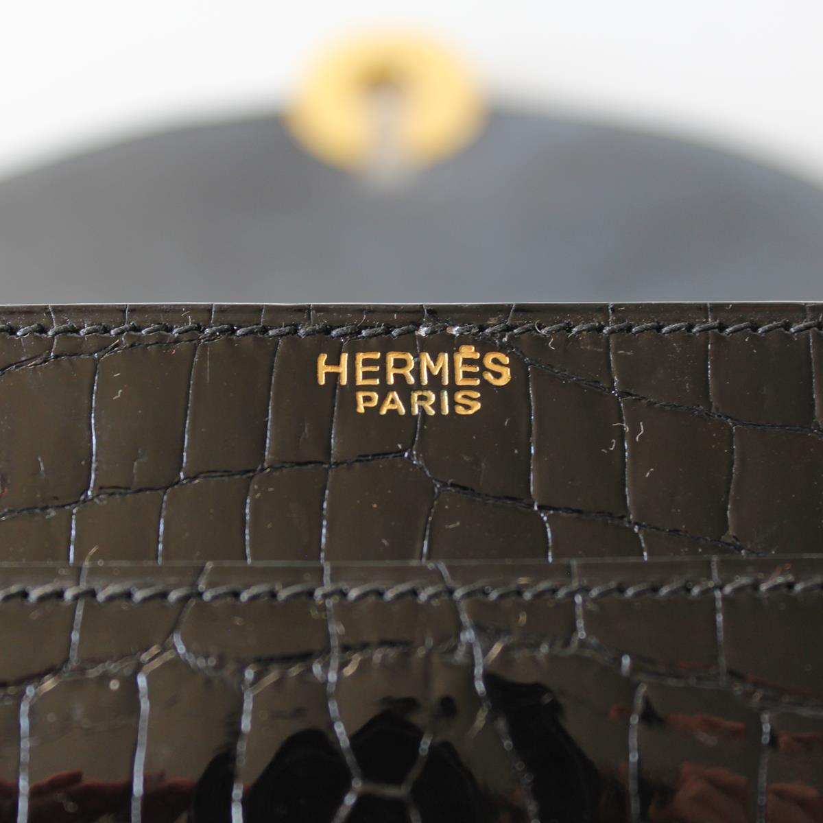 60's Hermès Black Crocodile Bag 1