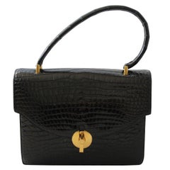 60's Hermès Black Crocodile Bag