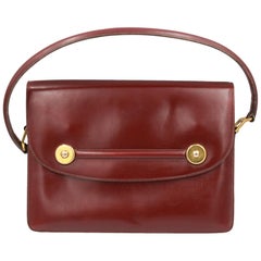 60's Hermes Vintage Piano Burgundy Box Leather Bag